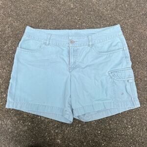 The North Face pale blue cotton cargo pocket casual shorts Size 10